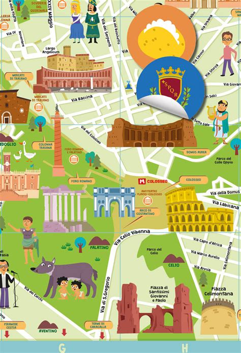 Mappa Di Roma Illustrata Italy For Kids