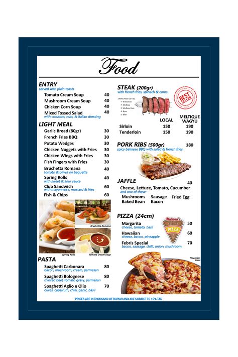 LUNCH & DINNER MENU | Sulis Hotel