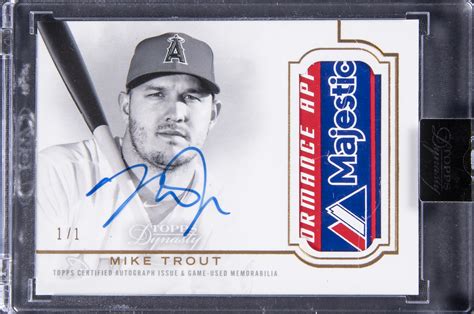 Lot Detail 2020 Topps Dynasty Dap Mtr3 Mike Trout Signed Patch Card