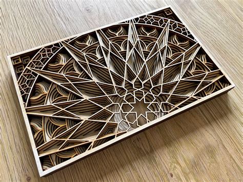 Multi Layer Mandala Wooden Art Etsy