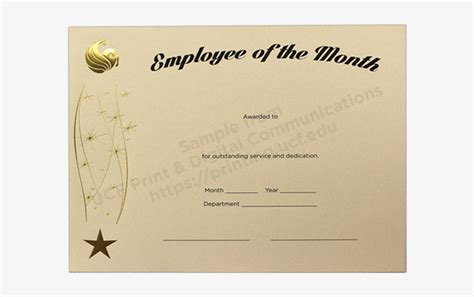 Pin Employee Of The Month Award Certificate Template Free Employee Of