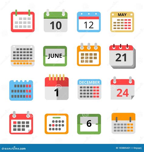Set Of Different Calendars Vector Illustration