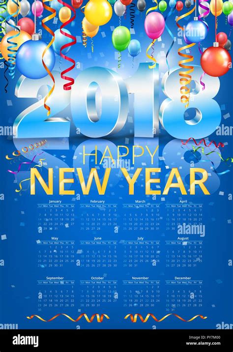2018 Calendar Stock Vector Images Alamy
