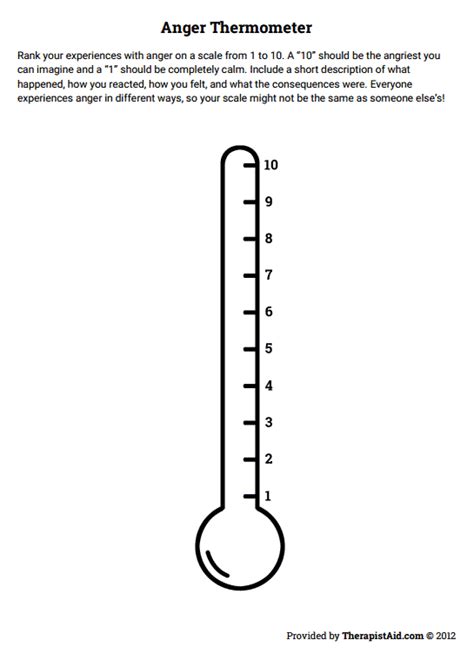 Free Printable Anger Thermometer