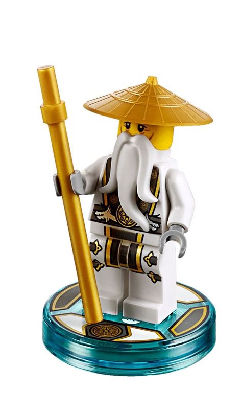 Lego Njo142 Ninjago Master Sensei Wu Minifigure W Staff Toy Tag Base ~