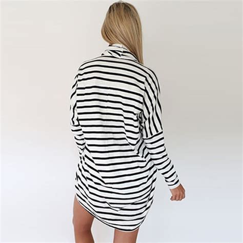 fashion striped turtleneck long sleeve loose t shirt [grxjy56002775] on luulla