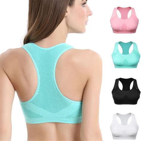 Women Breathable Sports Bra Absorb Sweat Shockproof Padded Gym Running Fitness Double Layer