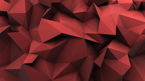 Download Exploring The Geometry Of Red Abstract Polygons Wallpaper