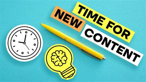 Time For New Content Is Shown Using The Text Stock Image Image Of
