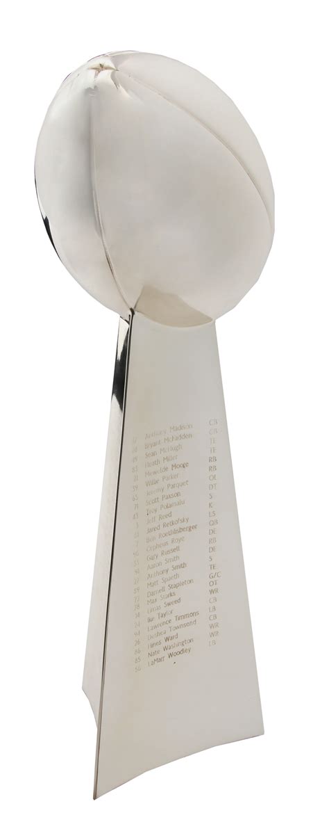 The lombardi trophy is made out of sterling silver and is worth more than just sentimental value. Lot Detail - 2009 Pittsburgh Steelers Super Bowl XLIII ...