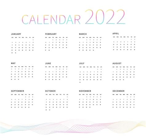 Premium Vector Calendar 2022 Template Minimal Design Abstract