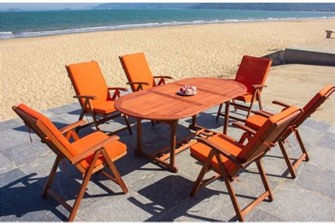 4pcs wooden patio furniture set table sofa chair cushioned garden outdoor. IPRO Solid Wood Outdoor Set/ Patio Garden Furniture- Vanamo Set with Orange cushion