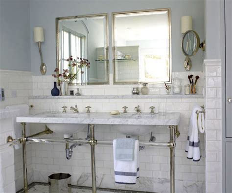 A marble countertop in the bathroom simply does not get the use and abuse and isn't constantly exposed to acids like in the kitchen, so really a marble vanity top is pretty easy to care for. Marble Top Bathroom Vanity - Transitional - bathroom - BHG