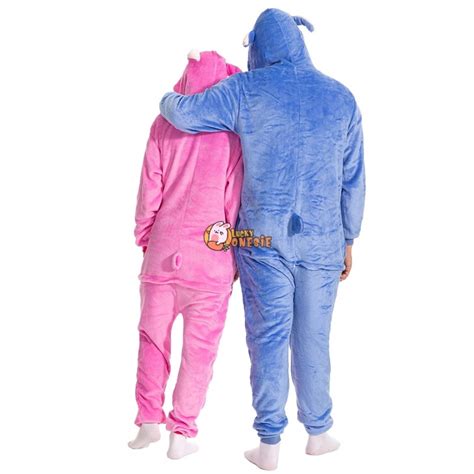 Stitch And Angel Halloween Costume For Adults Couples Friends Onesie Pajamas