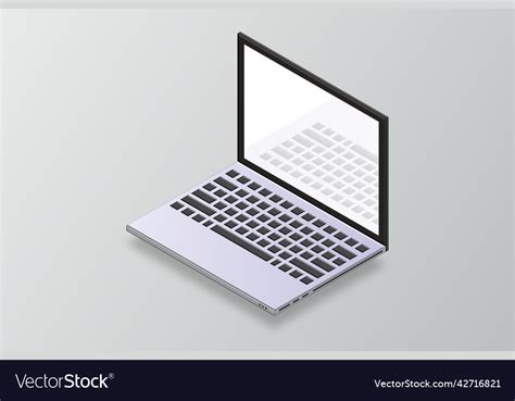 3d Isometric Laptop Computer Isometric Mock Up Vector Image