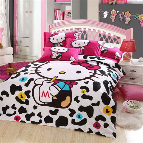 Cartoon hello kitty bedding set duvet cover comforter cover pillow case queen. Hello kitty bedding set | EBeddingSets