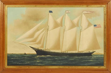 William Pierce Stubbs The Schooner Zacheus Sherman In Boston Harbor