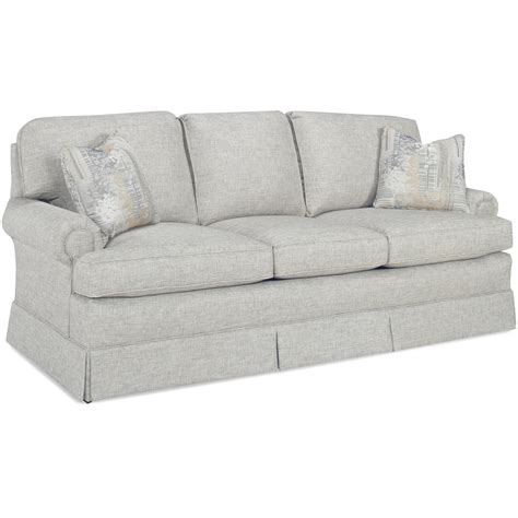 Temple Furniture American Traditional Sofa With Rolled Arms And Skirted