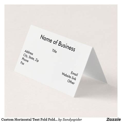 Use the extra space to add additional images, information, and selling points, or use them for practical purposes such as important dates, schedules, or reminders. Custom Horizontal Tent Fold Folded Business Card | Zazzle ...
