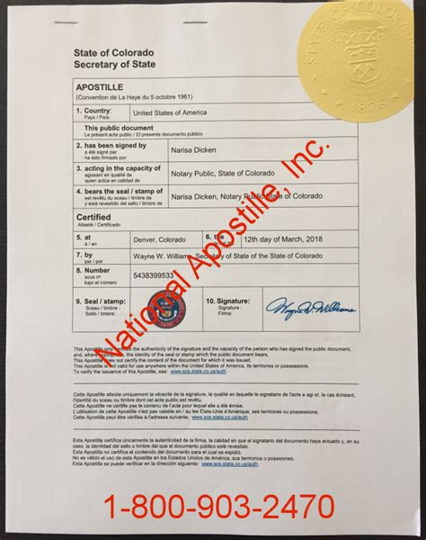 Date name title organization address city, state, zip code dear mr./ms. Colorado Apostille Example
