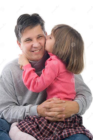 Daughter Kissing Father Stock Image Image Of Looking 14687967