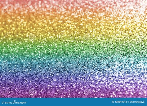 Composition Of Sparkling Rainbow Glitter Stock Illustration