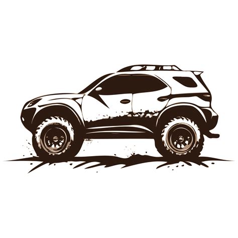 Ai Generated Black White Off Road Car With Mud Illustration 36431336 Png