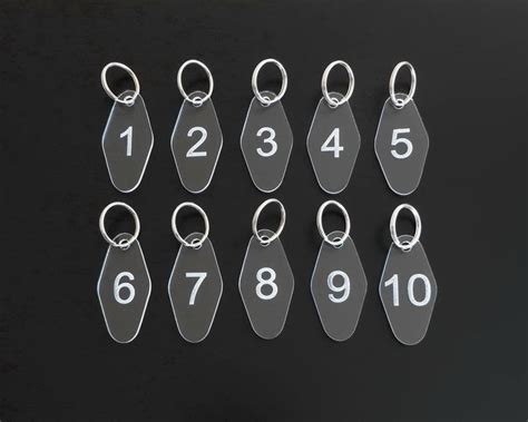 Acrylic Numbered Key Fobs Key Tags For Hotel Home Locker Etsy