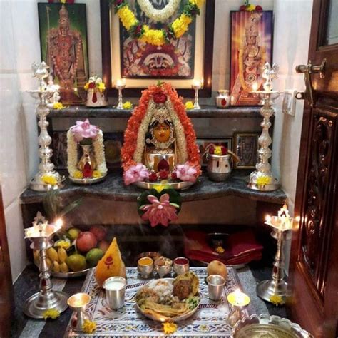 Varalakshmi is another form of goddess mahalakshmi, the goddess of wealth and consort of lord mahavishnu. Varalakshmi Vratham Decoration Ideas in 2020 | Pooja door ...