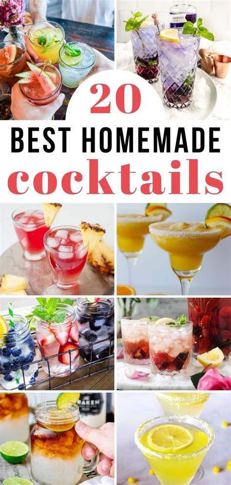 20 Super Easy Cocktails To Make At Home Easy Fruity Cocktails Cocktail Drinks Recipes