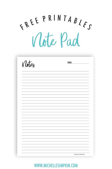 FREE PRINTABLE Use This Free Note Pad Printable To Make Notes Create