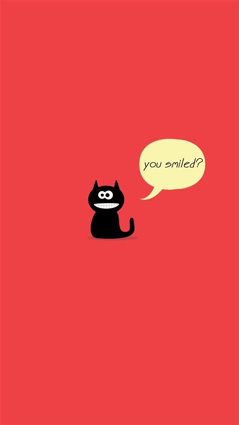 Download Black Cute Smile Cat 1080 X 1920 Wallpapers