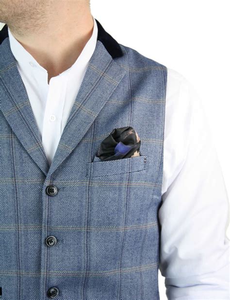 Mens Tweed Check Peaky Blinders Waistcoat Gilet Classic Smart Casual Herringbone Ebay