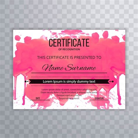 Certificado Plantilla Premium Premios Diploma Colorido Diseño De
