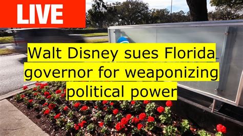 Walt Disney Sues Florida Governor For Weaponizing Political Power Youtube