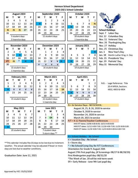 2020 21 School Calendar Hermon School Department