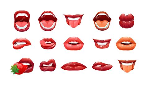 Premium Vector Seductive Female Mouth With Red Lips Performing