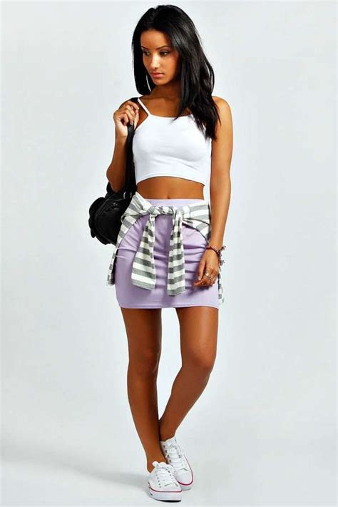 Boohoo Maisy Basic Bodycon Mini Skirt 10 BooHoo Lookastic