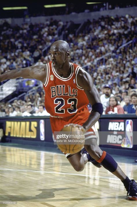 Chicago Bulls Michael Jordan In Action Vs Seattle Supersonics At Em