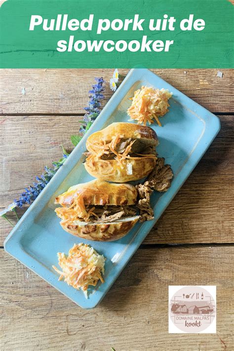 Pulled pork met zoete broodjes uit de slowcooker Domaine Malpas kookt