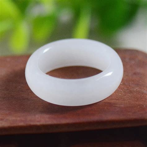 Natural White Jade Rings Real Stone Jade Ring Jadeite Jade For Men