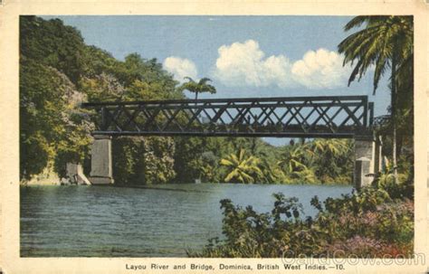 Layou River And Bridge Dominica Caribbean Islands