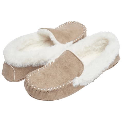 Morningsave Laura Ashley Ladies Microsuede Moccasin With Plush Trim
