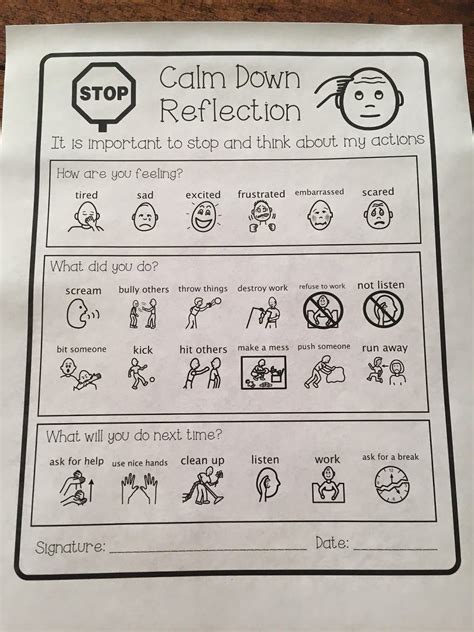 Calm Down Kit 2nd Edition Behavior Reflection Classroom Behavior