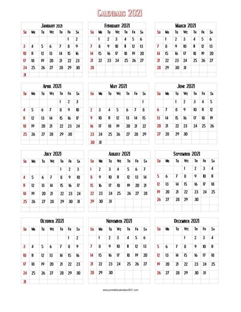 All you have to do is click on save as image button and it is ready to. 56+ Printable Calendar 2021 One Page, US 2021 Calendar ...