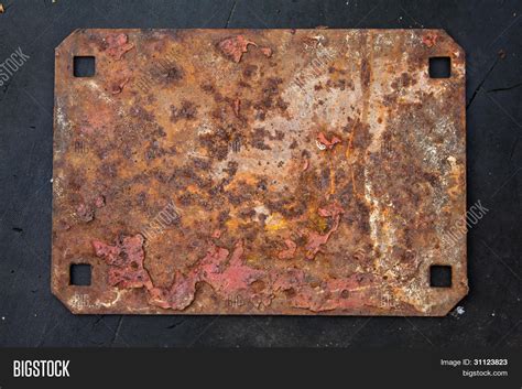 Rusted Metal Plate On Image And Photo Free Trial Bigstock