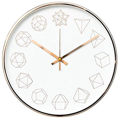 Luxury Modern 12â€ Silent Non Ticking Wall Clock With Rose Gold Frame
