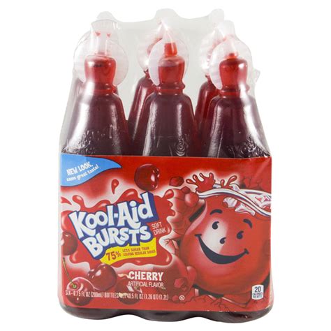 Kool Aid Bursts Cherry Artificially Flavored Soft Drink 6 Ct Pack 6 75 Fl Oz Bottles Juice