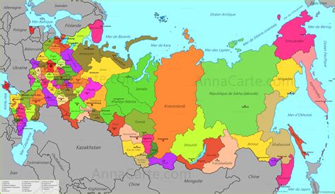 La russie est un pays qui s'étend de l'europe de l'est à l'asie. Carte Russie - AnnaCarte.com