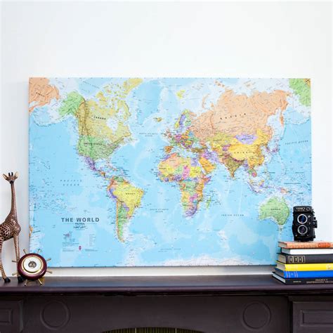 World Canvas Map Print By Maps International